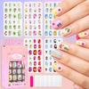 120Pcs Children's Press on Nails Kids Cartoon Acrylic Fake Nails Tips Kawaii Girl Full Cover Short False Nails With Jelly Glue#@