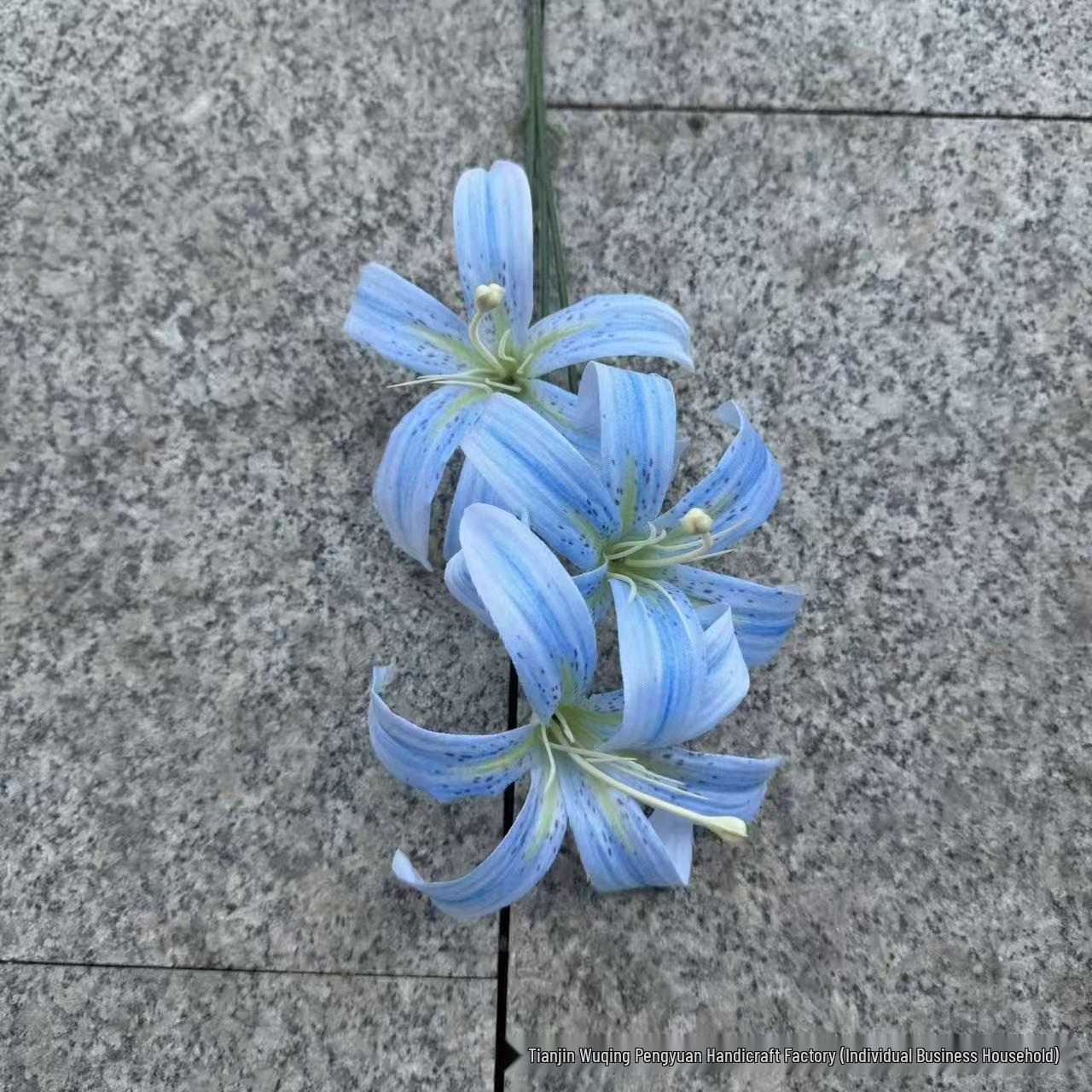 Искусственный цветок  Золотая лилия , 3 головки, для декора дома, гостиной или в качестве реквизита для фотосъемки