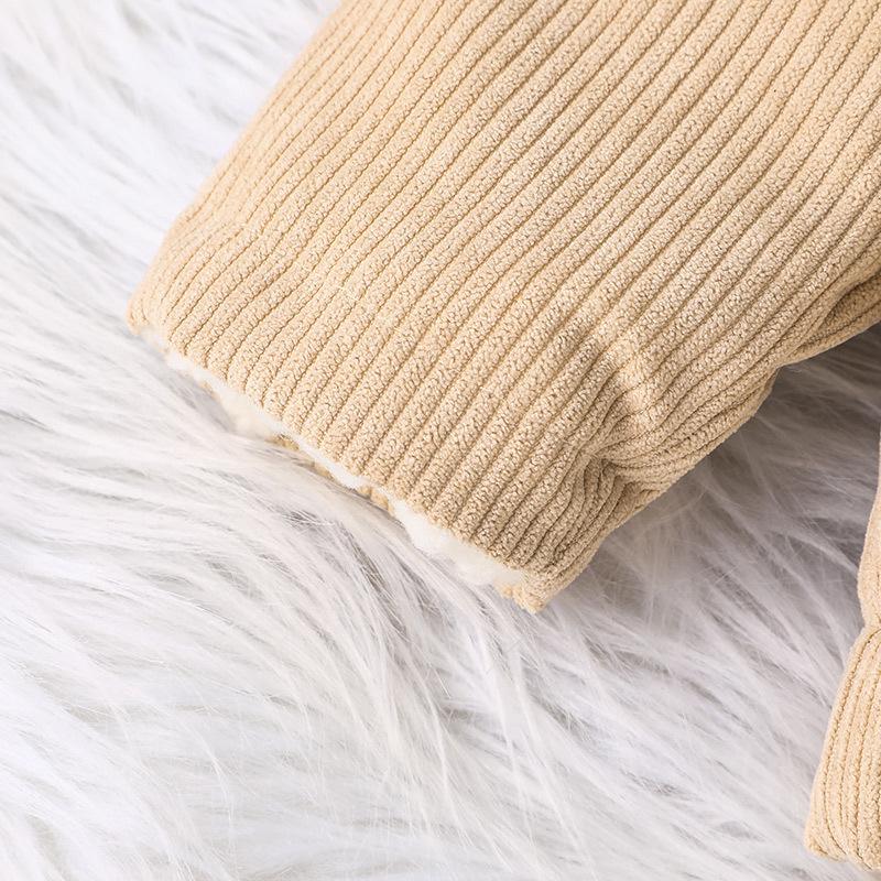 Infant and Toddler Winter New Fleece-Lined Thickened Jacket Top Baby Winter Corduroy Cotton Coat Exclusive