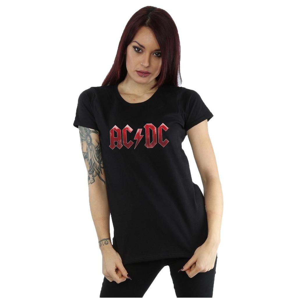 AC/DC Womens/Ladies Red Ice Logo Cotton T-Shirt