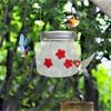 Jar Hummingbird Feeder Wild Bird Feeders Top Fill Humming Bird Feeding Station With 3 Perforated Flower Nozzles Top Fill Design