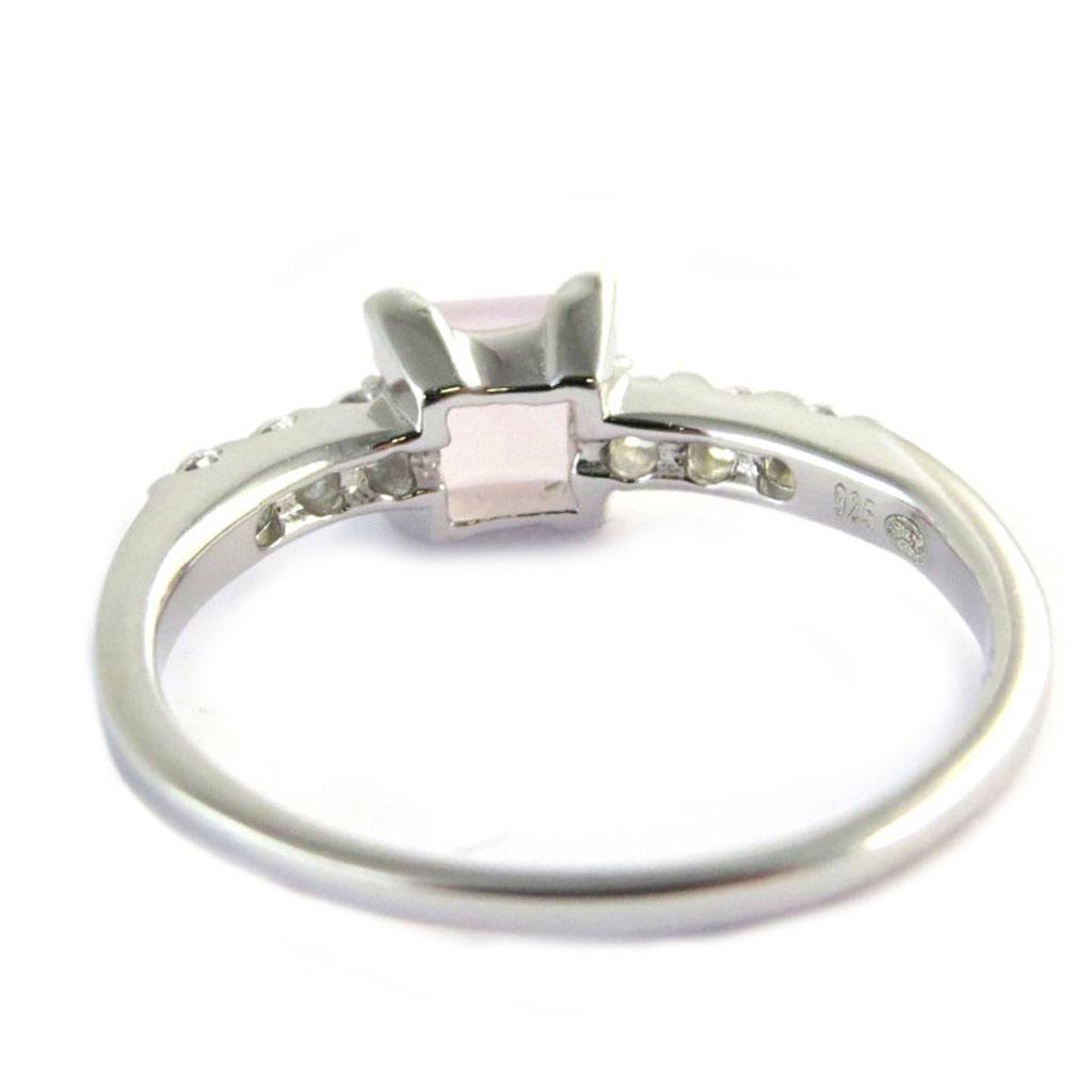 Sølvring 'Sissi' rosa hvit (rhodiumbelagt)