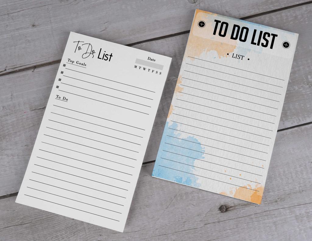 Inkdotpot 2er-Pack undatierte Notizblöcke mit Tagesplanerliste, Notizblock mit To-Do-Liste, Abreißlistenblock - Organizer - Terminplaner - Aufgaben organisieren (50 Blatt