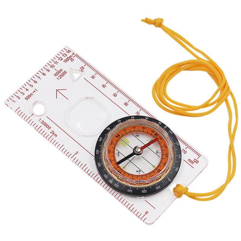 

Масштабная карта, компас для путешествий, выживания на открытом воздухе, пеший туризм, руководство для кемпинга, измерительная линейка, мини ремешок, компас прозрачный