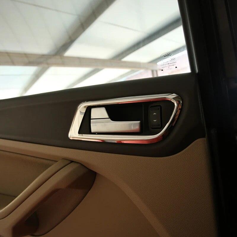 Für Ford Focus 2 Mk2 2009–2012, Edelstahl-Innentürgriff, kreisförmige Zierleiste, Chrom-Pailletten-Abdeckungsaufkleber