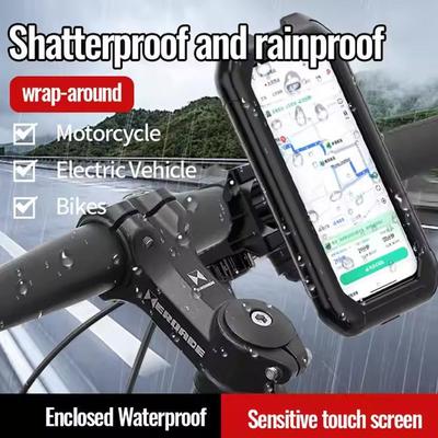 Universal Waterproof Motorcycle Bike Mobile Phone Holder 360° Adjustable Bicycle GPS Mount Secure Motorcycle Cellphone Support