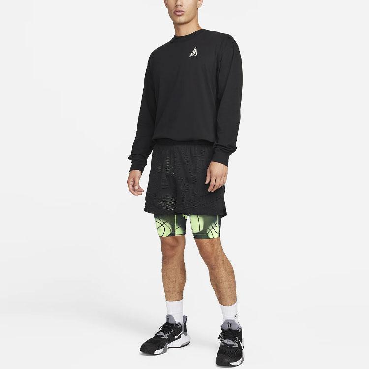 Nike Pattern Print Quick-Dry Two-In-One Sports Basketball Shorts Men Shorts Black FQ1023-010