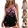 Women Tropical Print Tankini Sets High Waist Bikini With Shorts Two Pieces Swimsuit Trunks Swimwear Bathing Suit Beachwear