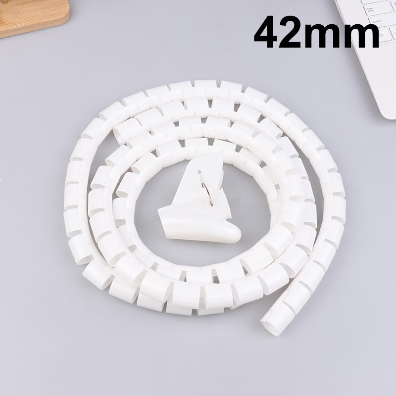 2m Cable Organizer Flexible Spiral Cable Wire Protector Computer Cord Protective Tube Clip Organizer Management Tools 16/10mm
