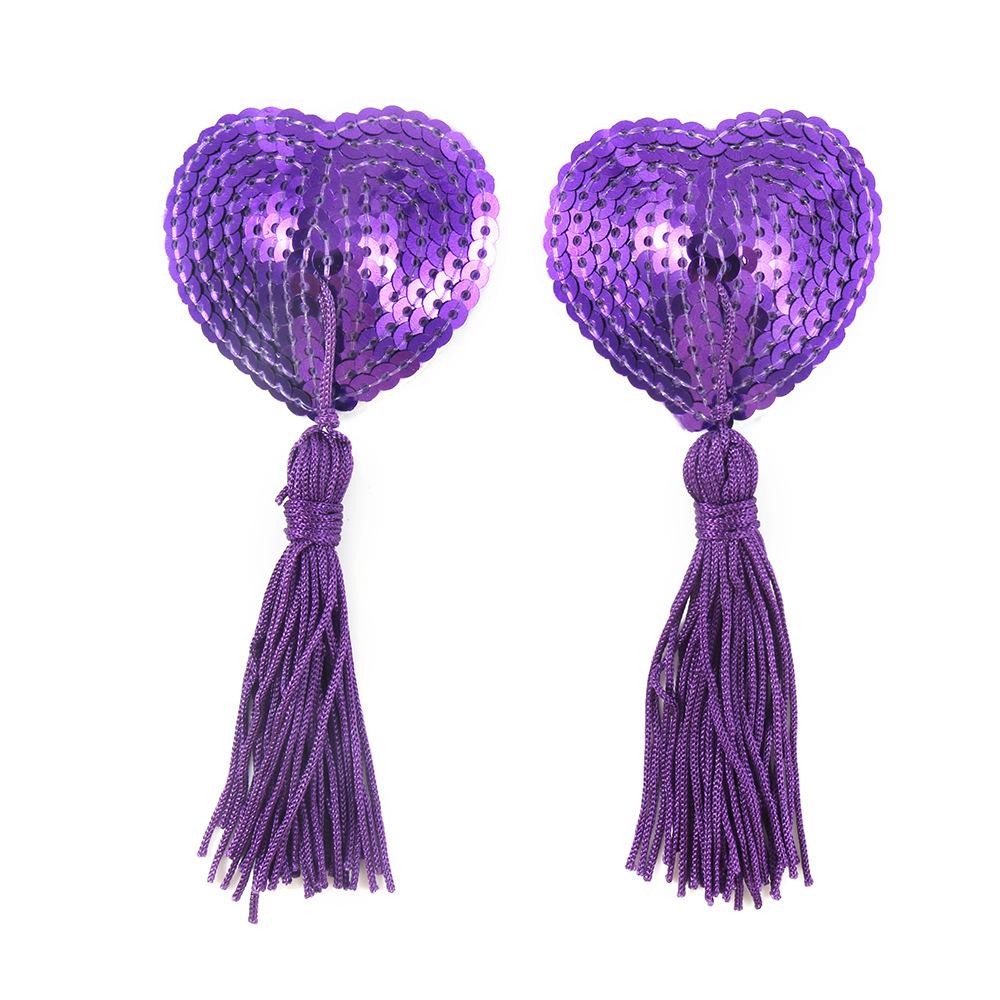 Nipple Stick the Guillotines Women's Adhesive Bra Women's Sexy Tassel Heart-Shaped Sequins Breast Pad Silicone Direct Supply