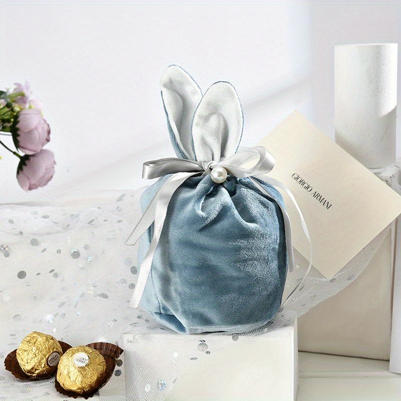 

Подарункові пакети з пасхальними кролячими вушками Милий оксамитовий зайчик Сумки на шнурках Сумки з шоколадними цукерками Весільна вечірка Великодні прикраси S синій