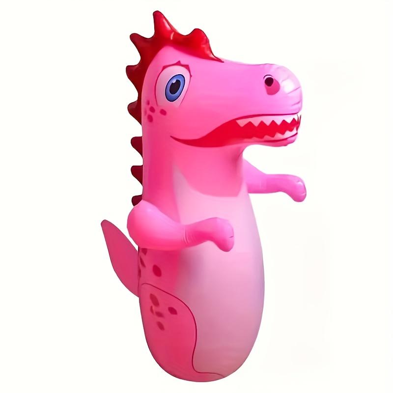 Durable Colorful 1pc Inflatable Boxing Bag Children's Vertical Non-Falling Dinosaur Toy PVC Pink/Green/Yellow for Sports and Fun
