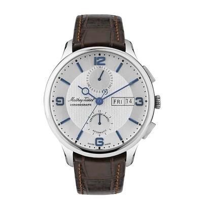 Edmond Chronograph Begränsad Upplaga Vit Urtavla Automatisk H1886CHATAI Herrklocka Med Presentförpackning