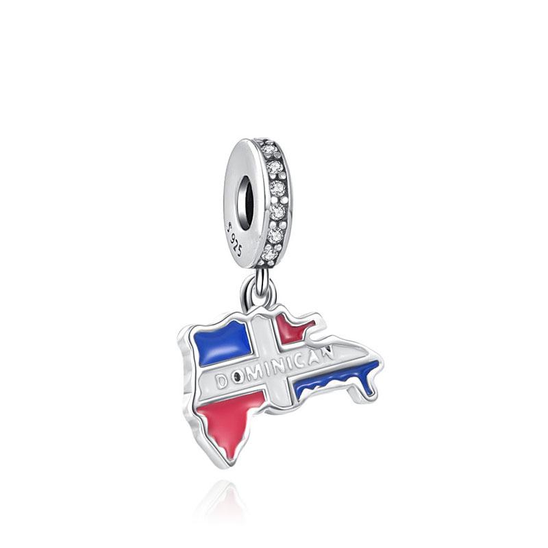 Ukrainian Copper Shaped New Heart British Flag Pendant Form Suitable For Original Charm Bracelet Diy Boutique Jewelry