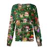 Women's Christmas-printed Casual Long-sleeved Single-breasted Work Uniform Cardigan