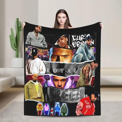 Chris Brown Breezy Bowl XX Tour 2025 Merch Blanket Warm Cozy Fluffy Throw Blankets for Sofa 50x60 Inches Multi-size Bedspread
