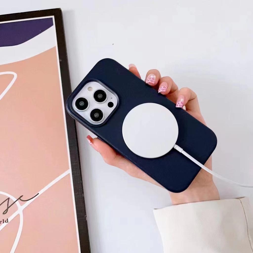 Luxury Leather Case for Apple IPhone 14 15 Pro Max 13 12 13pro IPhone14 Magsafe Case Magnetic Charging Protection Cover