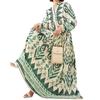 Elegant Green Modest Dress for Muslim Women – Soft, Comfortable, Long Printed Design