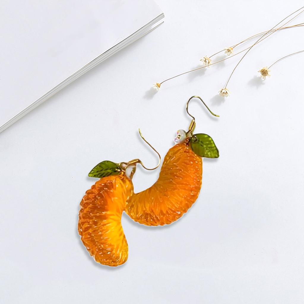Fashionable Orange Shaped Dangle Earrings for Women High Polish Alloy with Sturdy Designs Posts Jewelry Accessory