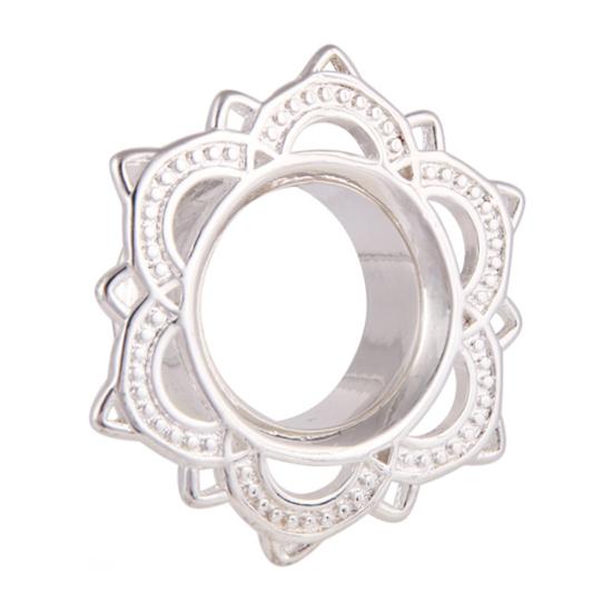 1 Stück Unisex Lotusblume Ohrstöpsel Doppel Flare Gauge Expander Piercing Schmuck