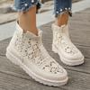 Mode Damenstiefel 2025 Neue Sommer Dünne Atmungsaktive Sandalen Damen Vielseitige Kurze Stiefel Reißverschluss Mesh Aushöhlen Offene Schuhe Zapatos De Mujer