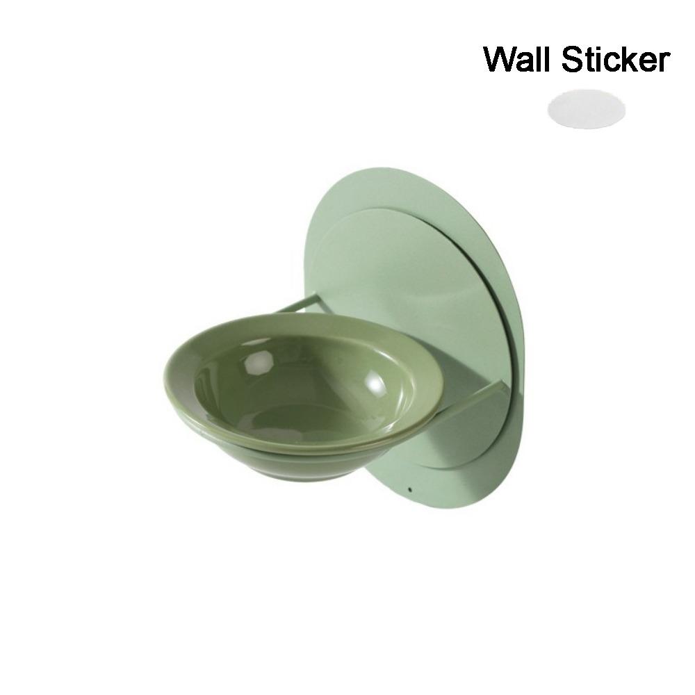 Wall Mounted Ceramic Cat Bowl Neck Protection Detachable Elevated Cat Water Bowl with Magnetic Stand Adjustable Height