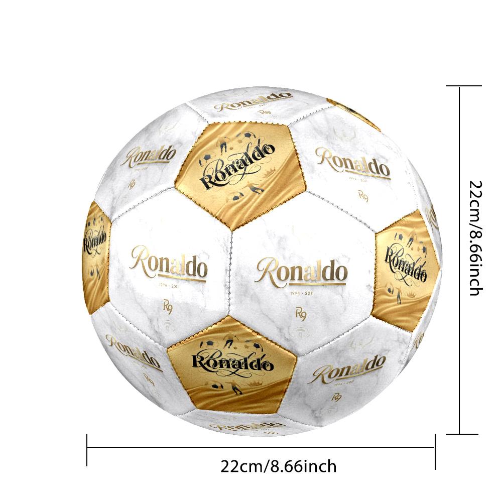 Ronaldos goldene Legende Größe 5 Fußball Maschinengenäht Indoor/Outdoor Universeller Fußball Fußballzubehör Perfekte Geburtstags-Weihnachtsgeschenkidee