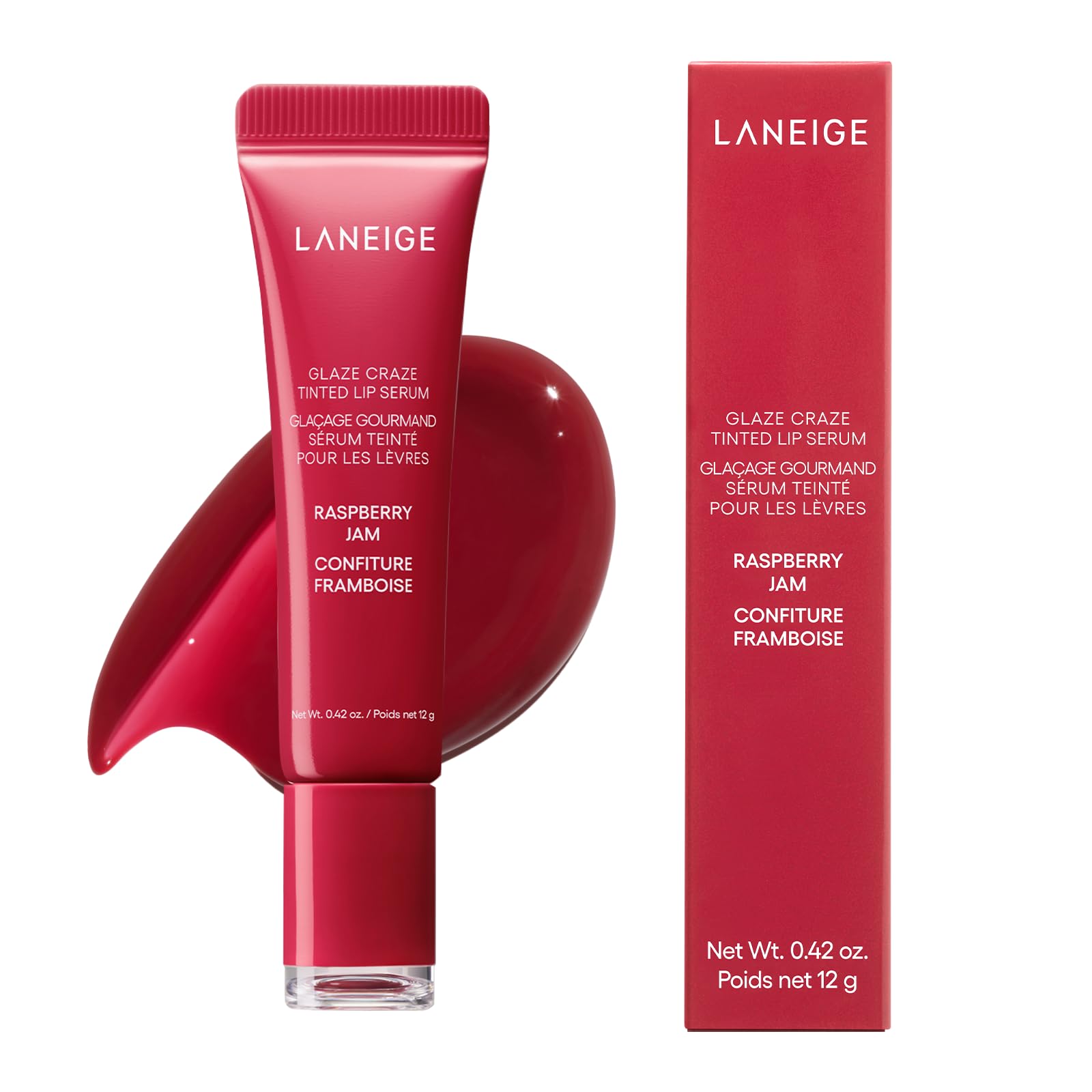 

Laneige Glaze Тинтованная Сыворотка для Губ Малиновый Джем 12г Крем для Губ Бальзам для Губ Маска для Губ Увлажняющая Корея