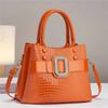 Classic Retro Women'S Handbag High-Quality Casual Shoulder Bag Large Capacity Crocodile Pattern Crossbody Bag Commuting Tote Bag