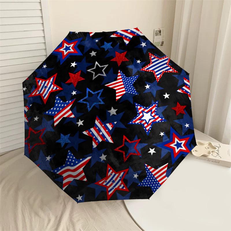 1pc Stars Patriotic Pattern Umbrella Design Automatic Opening and Closing Umbrella, High-quality Travel Umbrella,  C1128119