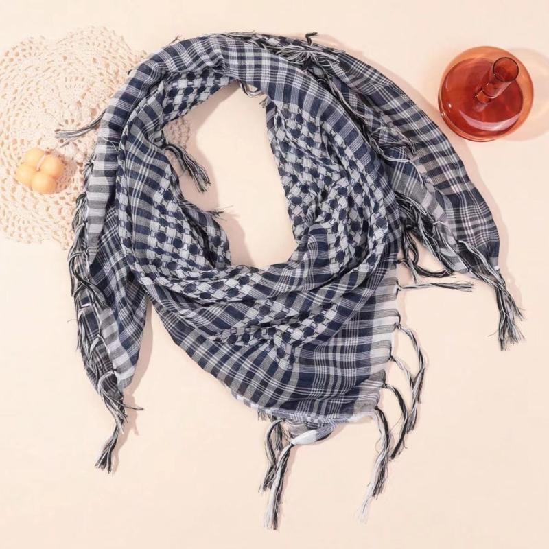 Multifunctioneel Arafat Hijab Sjaal Kwastjes Sjaal Bandana Volwassene Woestijn Arabische Shemagh Hoofddoek Arabische Dubai Saoedi Hoofdbedekking