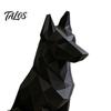 3D Printed Geometric Shepherd Dog Ornament, Minimalist Dog Sculpture for Nordic Light Luxury Home Decor, Entry Desk TV Cabinet Accent Gift