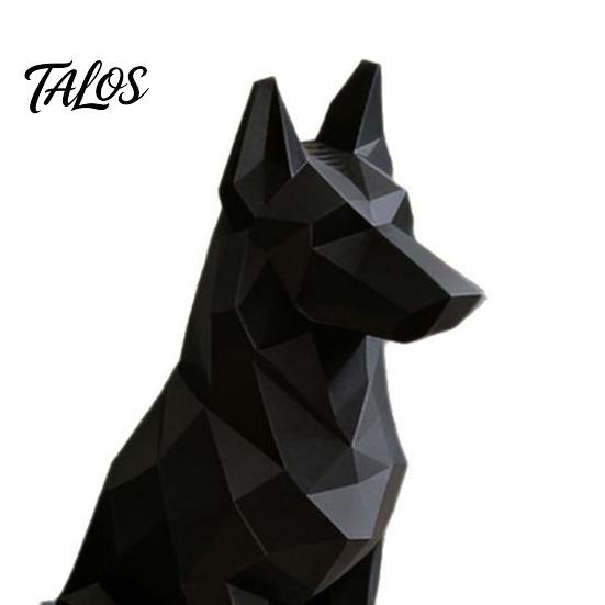 3D Printed Geometric Shepherd Dog Ornament, Minimalist Dog Sculpture for Nordic Light Luxury Home Decor, Entry Desk TV Cabinet Accent Gift