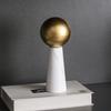 Golden Ball Marble Statue Geometric Cone Metal Spherical Ornaments Natural Marble Metal Figurine Home Decoration Accessories