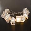 10LED Wood House Fairy Light String Wedding Party New Year Hanging Garland Christmas Decorations Home Navidad Kerst Noel Lamps