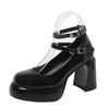 Scarpe Mary Jane da Donna Rosse Francesi con Tacco Chunky e Tacco Alto 2024: Stile Versatile per Gonne