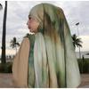 Ethnic Style Satin Polyester Shawl With Warmth Sun Shade For Women