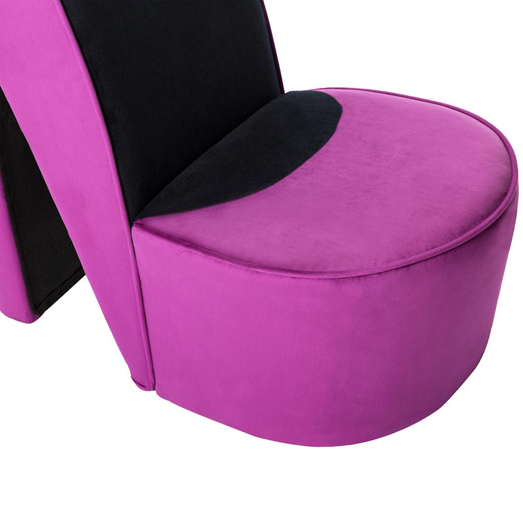 Stool in High Heel Shape Purple Velvet