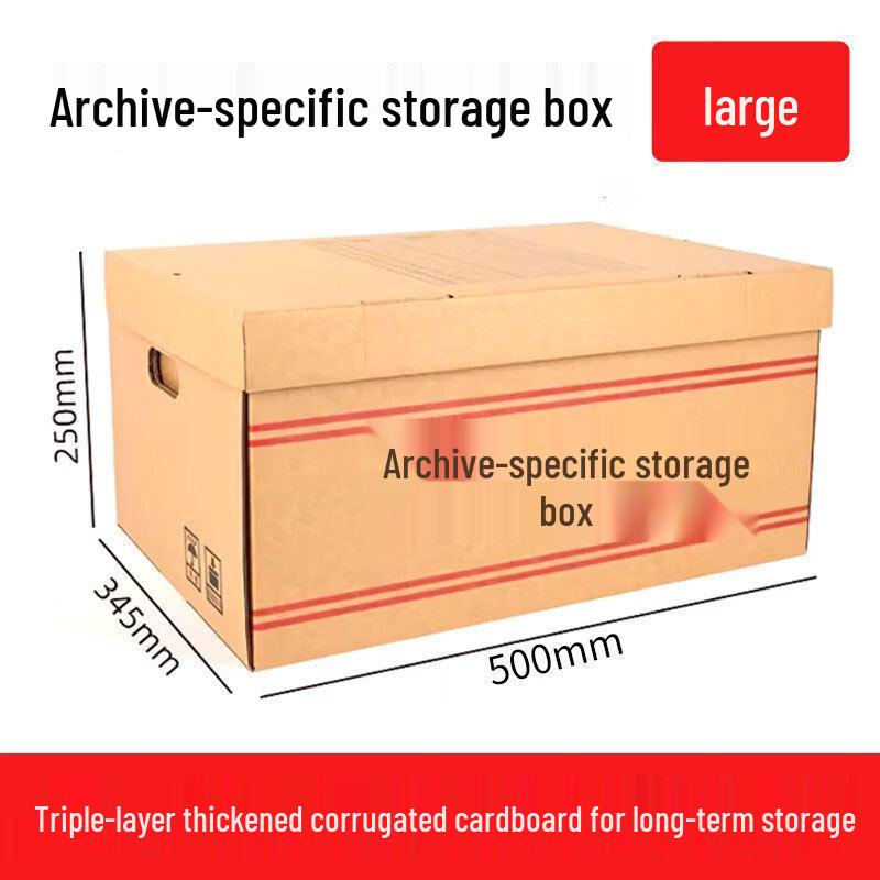 Large Capacity Kraft Paper Archive Box for Office File Storage