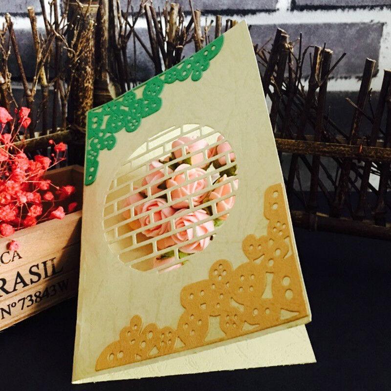 Round Brick Wall Window Cutting Dies Metal Stencil DIY Scrapbooking Album Paper Card Embossing Craft Die Cut Frame