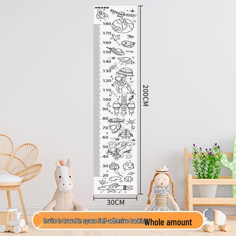 Self-Adhesive Children's Cartoon Graffiti Height Chart Ruler Wall Sticker