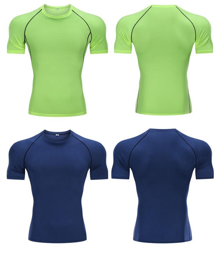 Herren Schnelltrocknendes Kompressions-Sportshirt mit kurzen Ärmeln