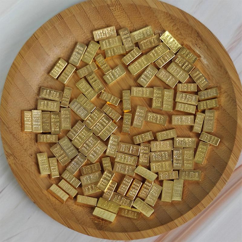 1Pc Simulated Gold Bar And Gold Ingot Ornament Mini Doll House Decoration Toys Miniature Model Diy Accessories