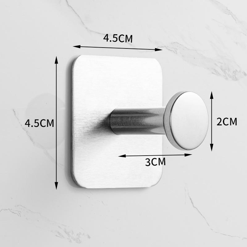 Traceless 304 Stainless Steel Adhesive Hook for Bathroom & Kitchen