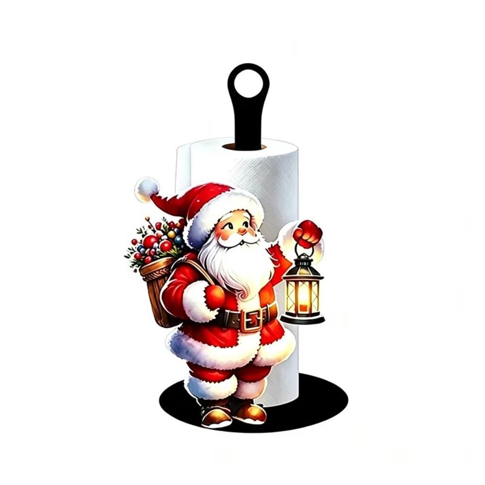 Wooden Christmas Tissue Holder Cartoon Elk Tissue Storage Rack For Christmas Home Decor