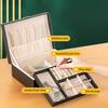 Schmuck-Organizer-Box im Vintage-Stil mit Doppelschicht aus Kunstleder mit Schloss - Geräumige Aufbewahrung für Ohrringe, Schmuckkästen
