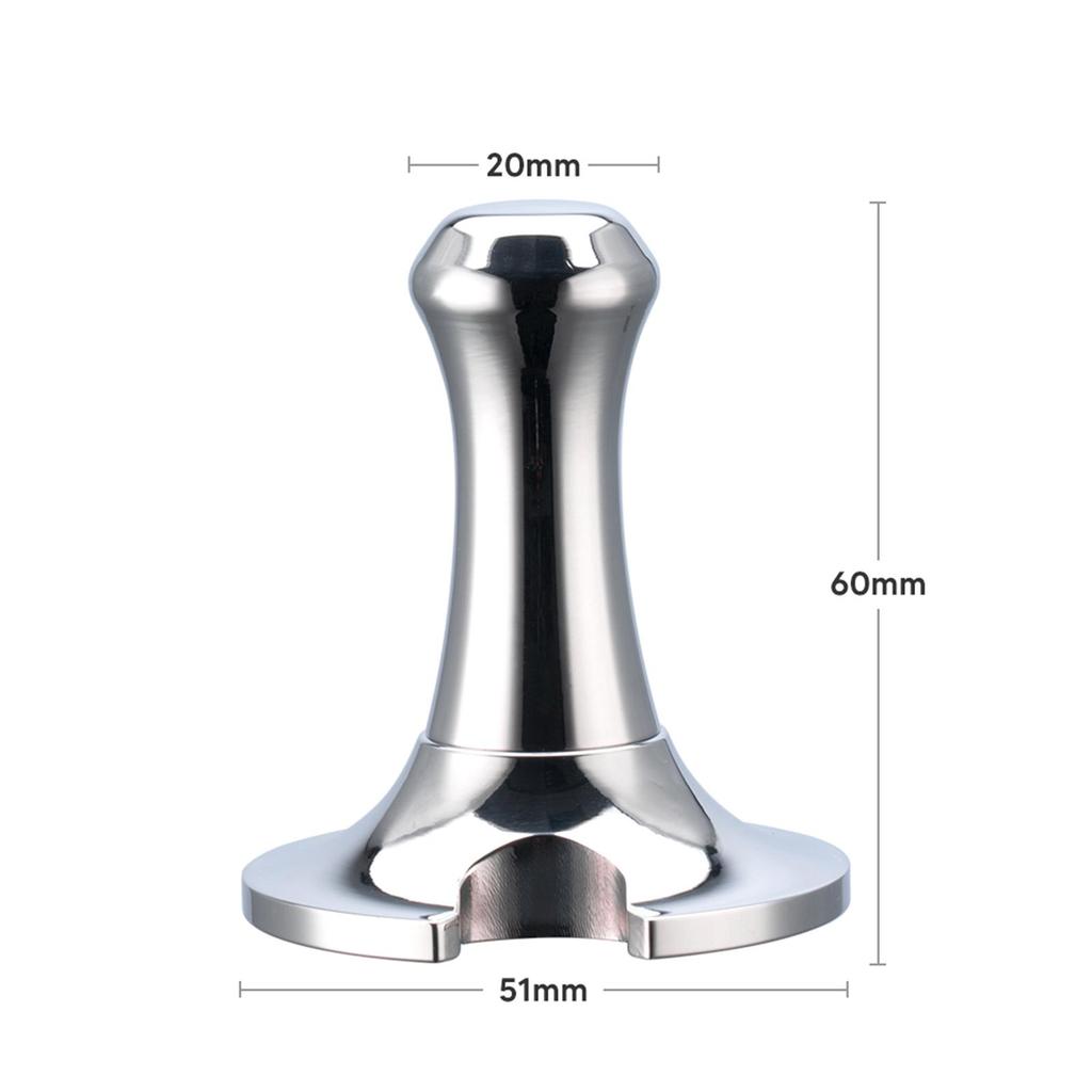 Flat Coffee Distributor Tamper Refillable Bean Press with Cleaning Brush, Spoon for Machine