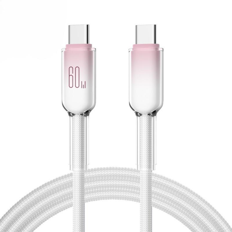 

PD 60 Вт Type C Быстрая Зарядка Кабель для Передачи Данных USB C на USB C Градиентный Цвет TypeC Кабель для IPhone 16 Huawei Samsung Xiaomi 1M 2M 1m
