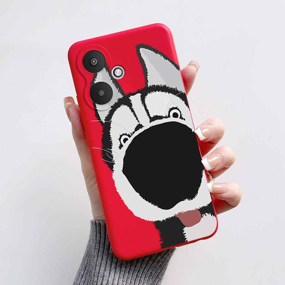 For Xiaomi Redmi 13C 4G 5G Phone Cases Back Cover Cute Rabbit Panda Soft Silicone Protective Matte Bumper For Redmi 13 C Fundas