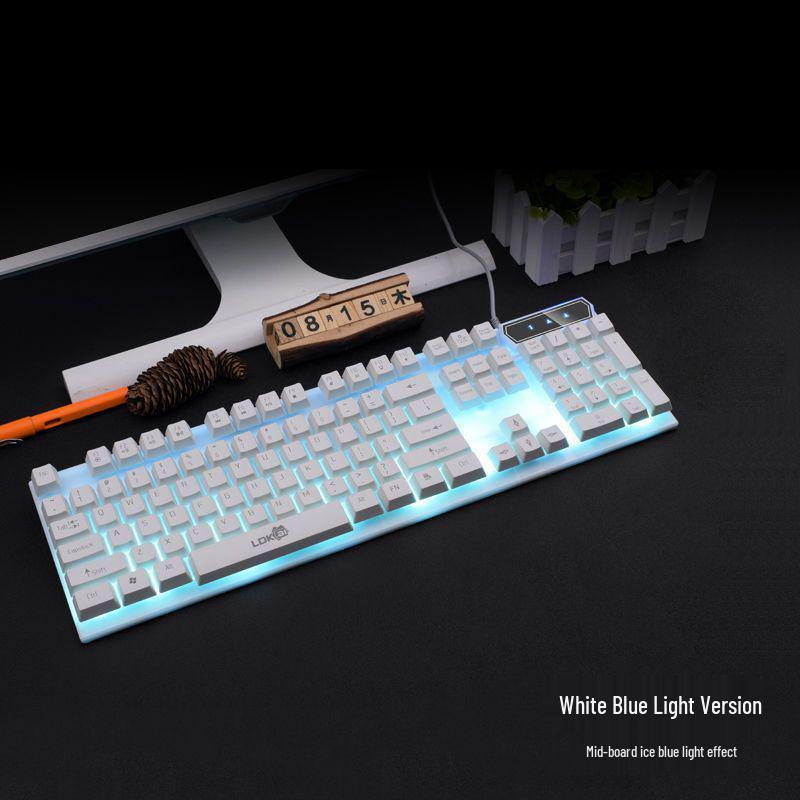 Gaming Style USB Keyboard and Mouse Set with Backlit Mechanical Feel for Desktop and Laptop